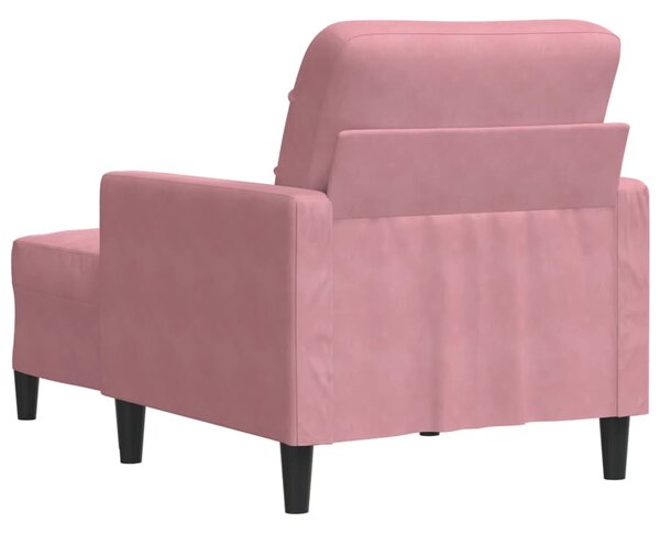 Křeslo s podnožkou růžová 60 cm samet 3278260