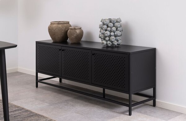 Scandi Černá kovová komoda Renna 160 x 40 cm