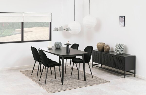 Scandi Černá kovová komoda Renna 160 x 40 cm