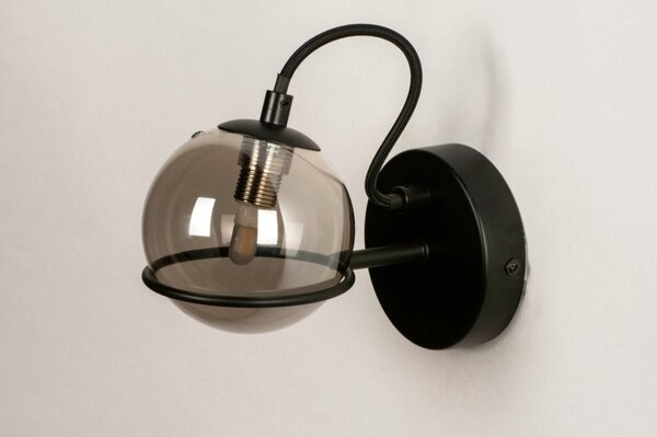 Nástěnné designové skleněné svítidlo Louver Nero (LMD)
