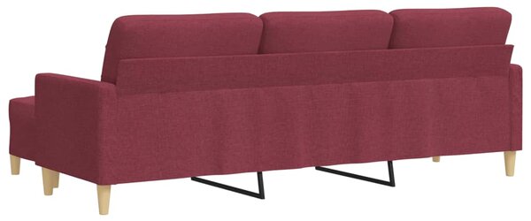 3místná pohovka s podnožkou vínová 210 cm textil 3278255