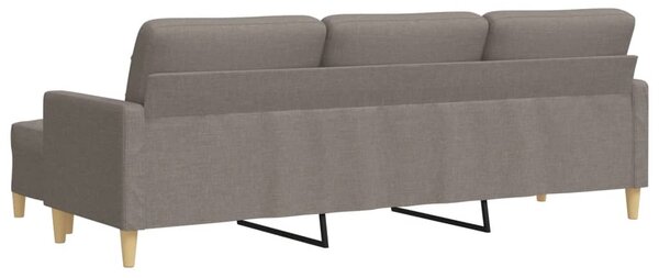 3místná pohovka s podnožkou taupe 210 cm textil 3278256