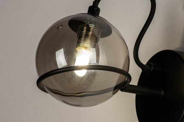 Nástěnné designové skleněné svítidlo Louver Nero (LMD)