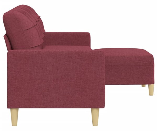 3místná pohovka s podnožkou vínová 210 cm textil 3278255