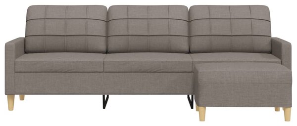 3místná pohovka s podnožkou taupe 210 cm textil 3278256