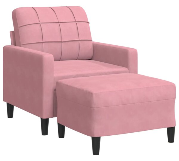 Křeslo s podnožkou růžová 60 cm samet 3278260