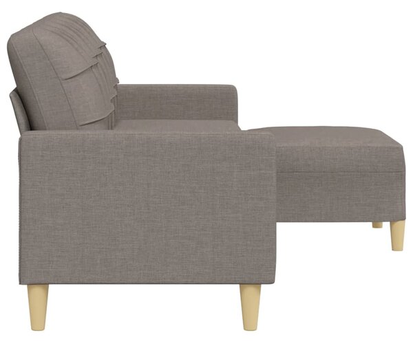 3místná pohovka s podnožkou taupe 210 cm textil 3278256