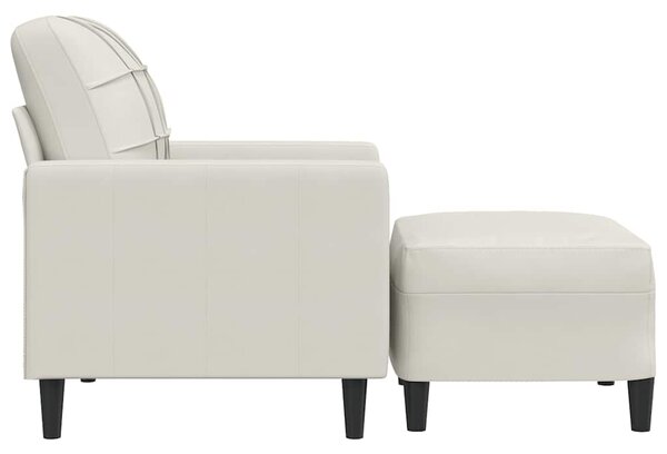 Křeslo s podnožkou krémové 60 cm samet 3278265