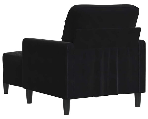 Křeslo s podnožkou černé 60 cm samet 3278262