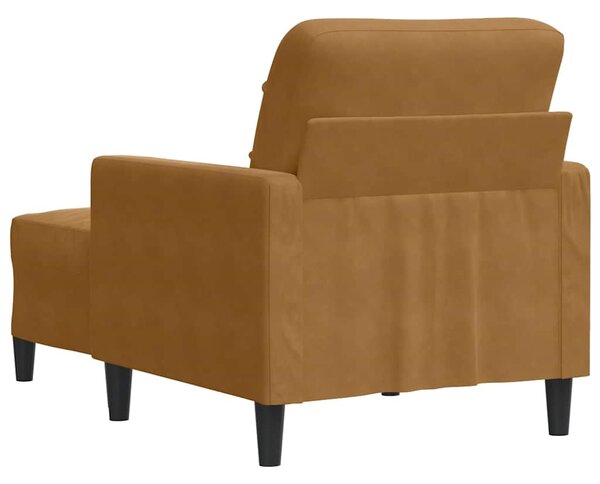 Křeslo s podnožkou hnědé 60 cm samet 3278264