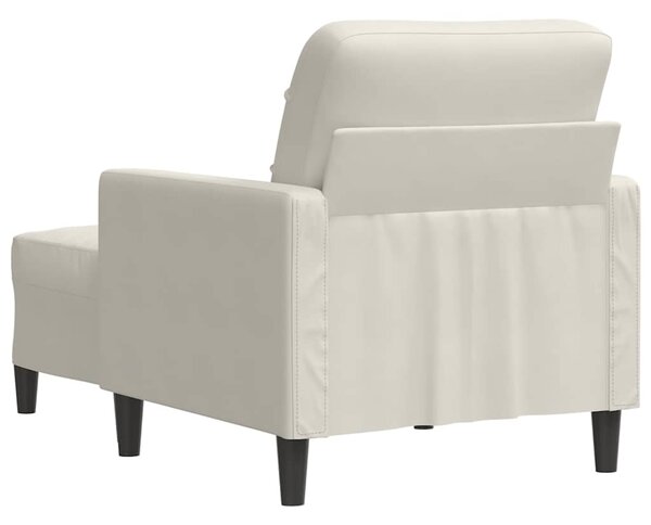 Křeslo s podnožkou krémové 60 cm samet 3278265
