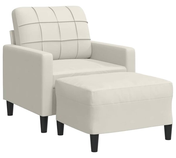 Křeslo s podnožkou krémové 60 cm samet 3278265