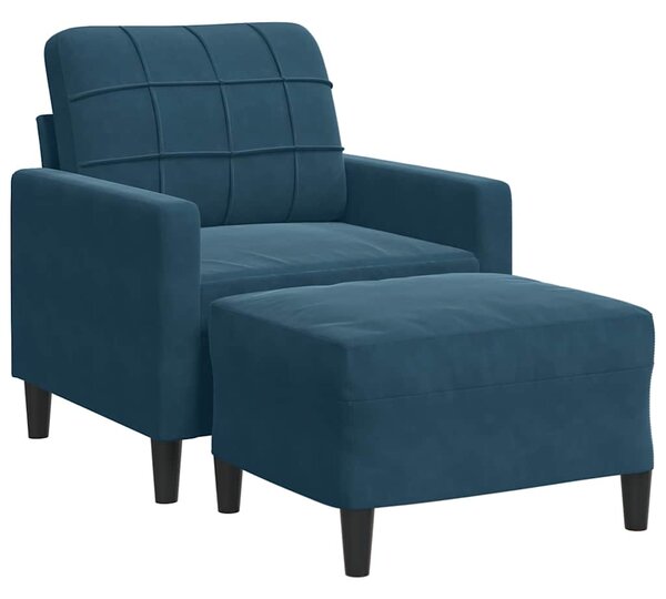 Křeslo s podnožkou modrá 60 cm samet 3278266