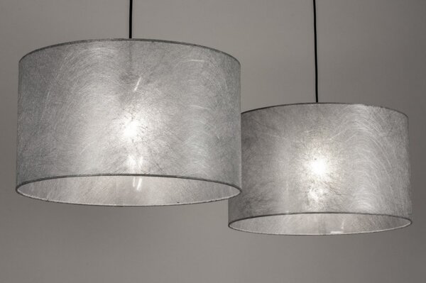 Závěsné designové svítidlo nad jídelní stůl Duo Silver and Black Unima (LMD)