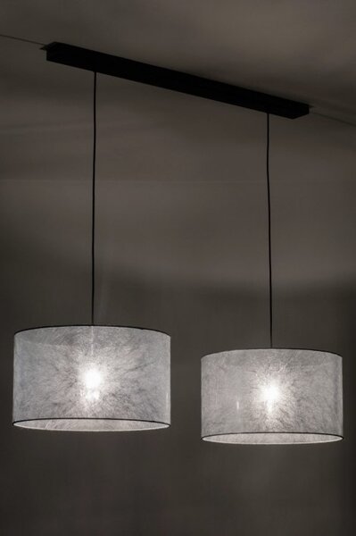 Závěsné designové svítidlo nad jídelní stůl Duo Silver and Black Unima (LMD)