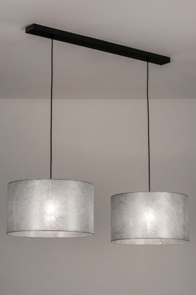 Závěsné designové svítidlo nad jídelní stůl Duo Silver and Black Unima (LMD)