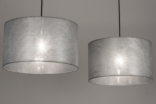 Závěsné designové svítidlo nad jídelní stůl Duo Silver and Black Unima (LMD)