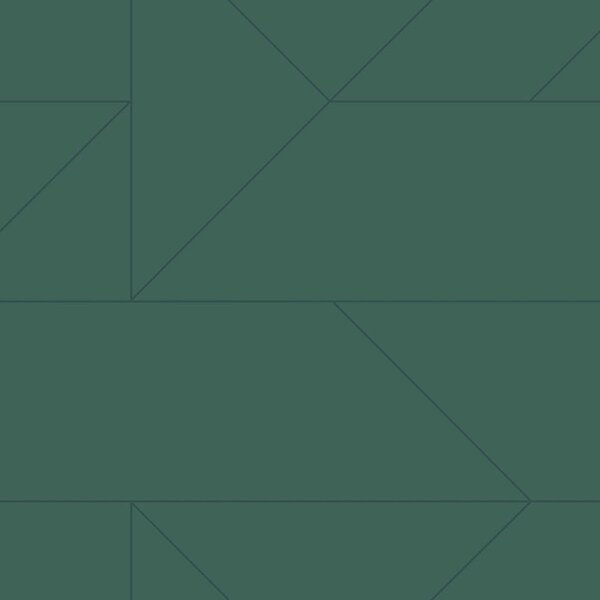 Zelená geometrická vliesová tapeta, metalické linie 347724, City Chic, Origin
