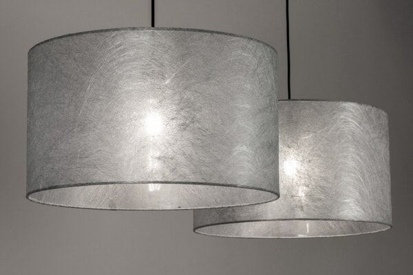 Závěsné designové svítidlo nad jídelní stůl Duo Silver and Black Unima (LMD)