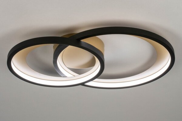 Stropní stmívatelné LED svítidlo do ložnice Omega Black and Gold 59 (LMD)