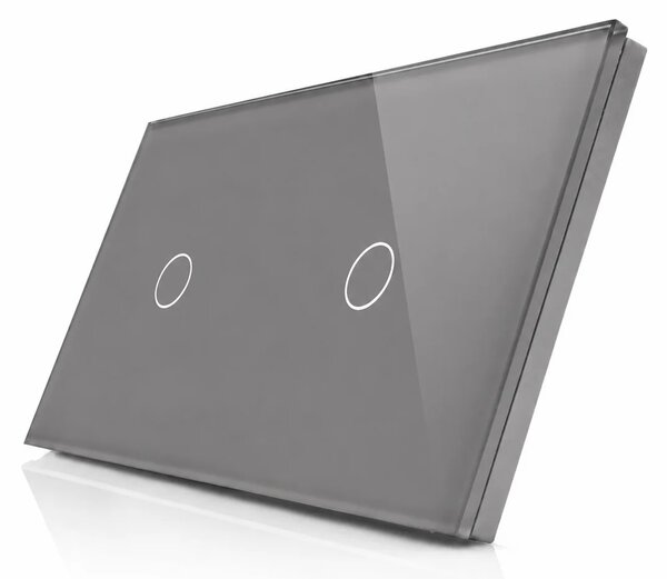 Skleněný panel pro 2 jednoduché vypínače ROON - R-1C/1C-GR