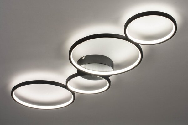 Stropní stmívatelné designové černé LED svítidlo do obýváku Bubble (LMD)