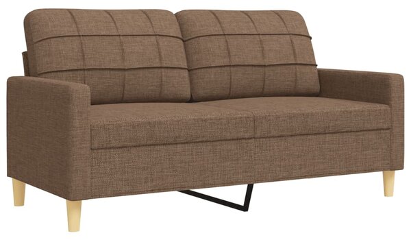 3dílná sedací souprava s podnožkou a polštáři hnědá textil 3278346