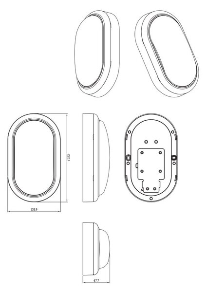 Philips Projectline 8719514954335 nástěnné svítidlo LED ovál 15W 1400lm 4000K IP65 bílá