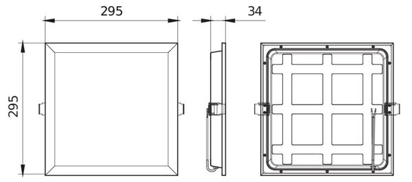 Stropní vestavěný LED panel 30 x 30 cm Philips 8719514955288 NOC Projectline 15W 1200lm 4000K bílá