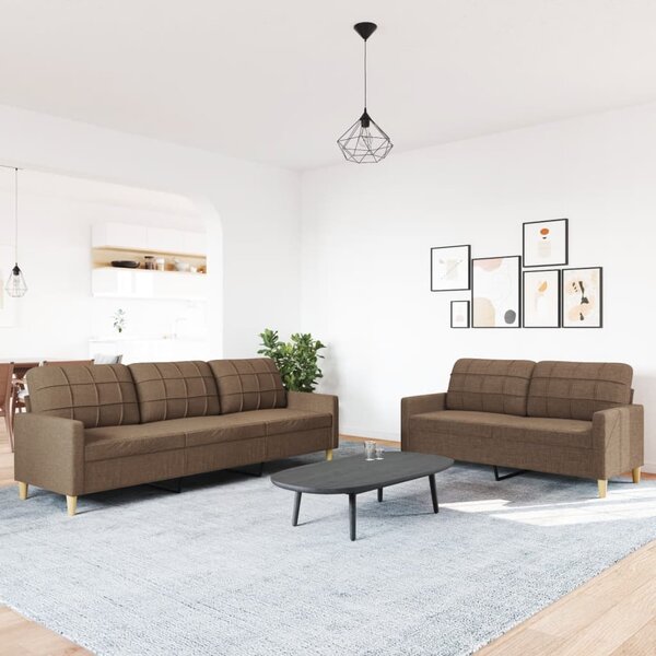 2dílná sedací souprava hnědá textil 3278322