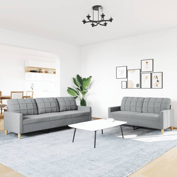 2dílná sedací souprava světle šedá textil 3278319