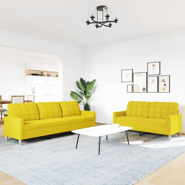 2dílná sedací souprava světle žlutá textil 3278324
