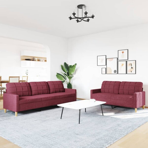 2dílná sedací souprava vínová textil 3278325
