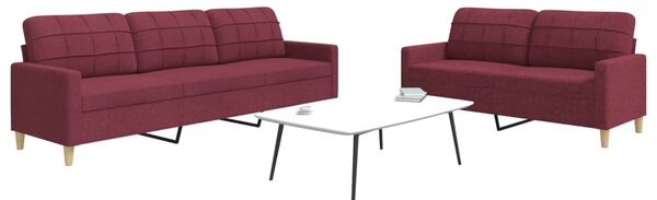 2dílná sedací souprava vínová textil 3278325