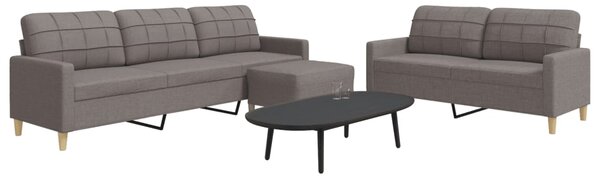 3dílná sedací souprava s podnožkou taupe textil 3278334