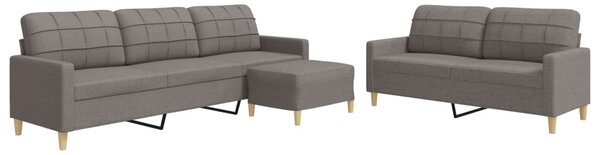 3dílná sedací souprava s podnožkou taupe textil 3278334