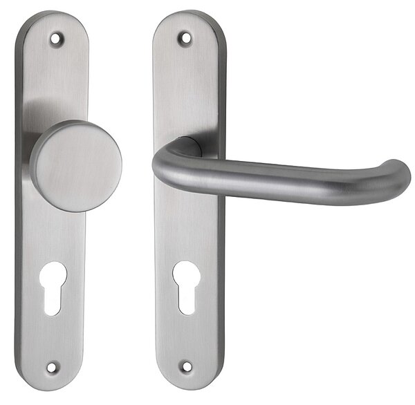 Dveřní kování COBRA UFO (IN - nrez), klika-klika, Otvor pro obyčejný klíč BB, COBRA IN (nerez), 90 mm