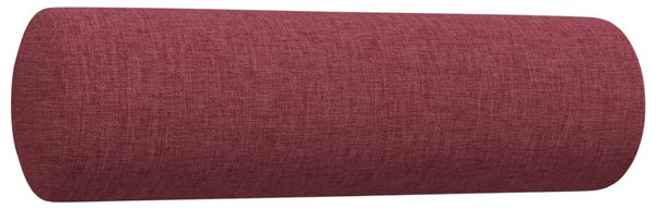 3dílná sedací souprava s podnožkou a polštáři vínová textil 3278349
