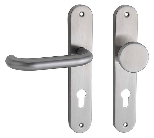 Dveřní kování COBRA UFO (IN - nrez), klika-klika, Otvor pro obyčejný klíč BB, COBRA IN (nerez), 90 mm