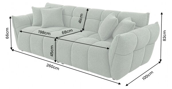 Pohovka CLOUD 3M 260 CM zelená colin bouclé Nábytek | Obývací pokoj | Sedací soupravy a pohovky | Pohovky | Pevné