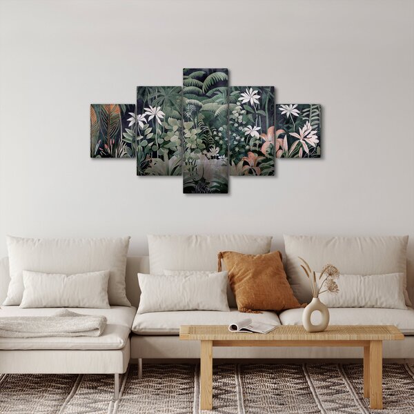 Obraz - Malovaný vzor džungle (125x70 cm)
