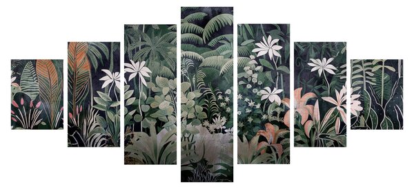Obraz - Malovaný vzor džungle (210x100 cm)