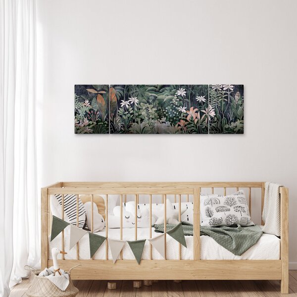 Obraz - Malovaný vzor džungle (170x50 cm)