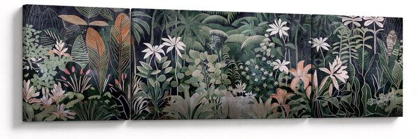 Obraz - Malovaný vzor džungle (170x50 cm)