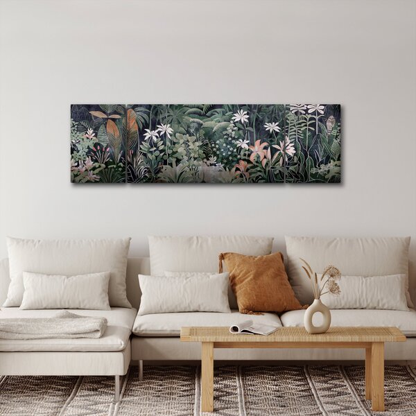 Obraz - Malovaný vzor džungle (170x50 cm)