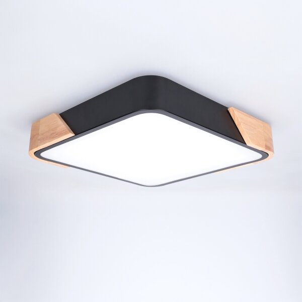 Brilagi - LED Stropní svítidlo PILANA LED/24W/230V dub/černá 32x32 cm