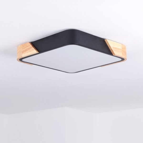 Brilagi - LED Stropní svítidlo PILANA LED/24W/230V dub/černá 32x32 cm
