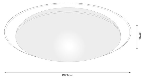 Stropní LED svítidlo Sonic, 1x LED 100w, 3000-6000k, w, (fi 85cm), s ovladačem