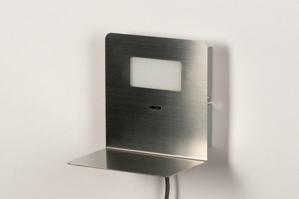 Nástěnné LED svítidlo do ložnice Portal Steel USB (LMD)