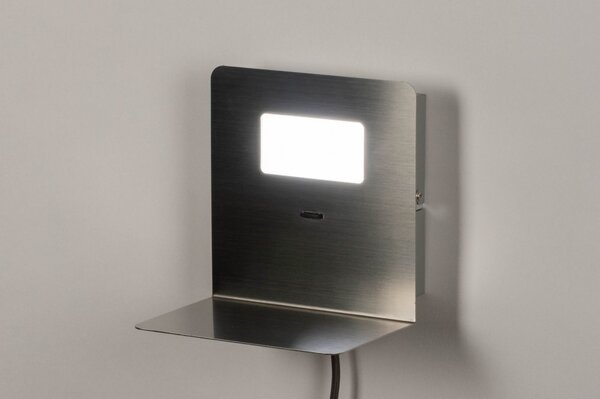 Nástěnné LED svítidlo do ložnice Portal Steel USB (LMD)
